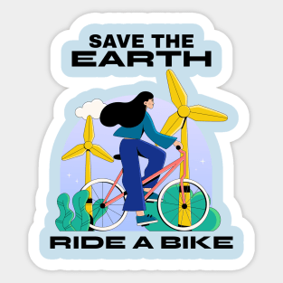 Save The Earth Ride A Bike Sticker